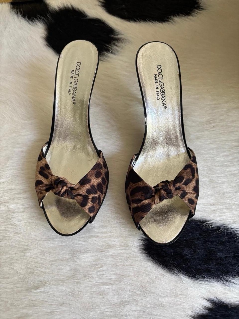 Vintage Dolce & Gabbana Leopard Studded Stiletto Heels